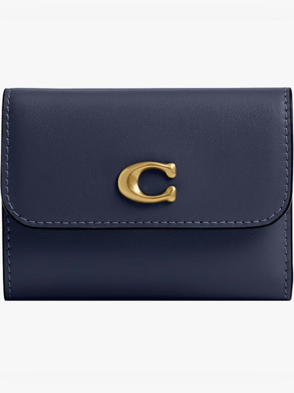 Coach Navy Essential Card Wallet with Gold C